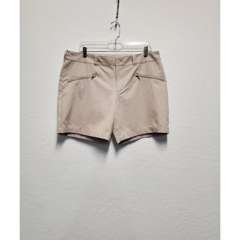WOMEN'S FILA GOLF SPORT SHORTS, BEIGE, ZIPPERED POCKETS, SIZE 14